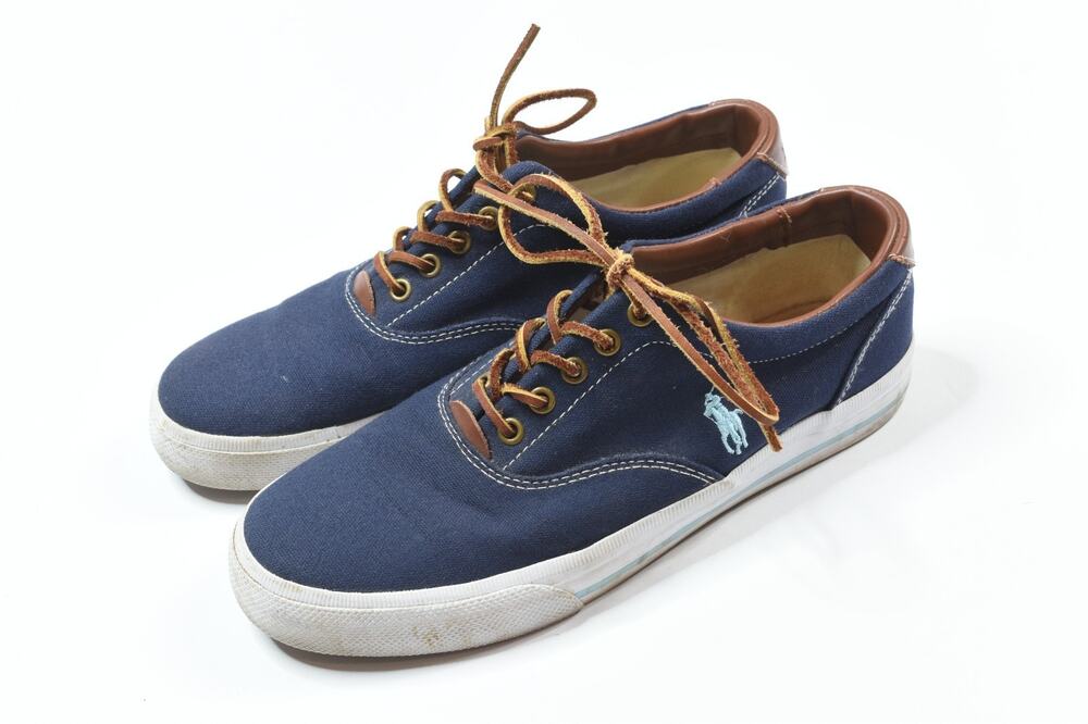 Polo Ralph Lauren Vaughn Canvas Sneakers Mens 10D Blue Lace-Up Casual